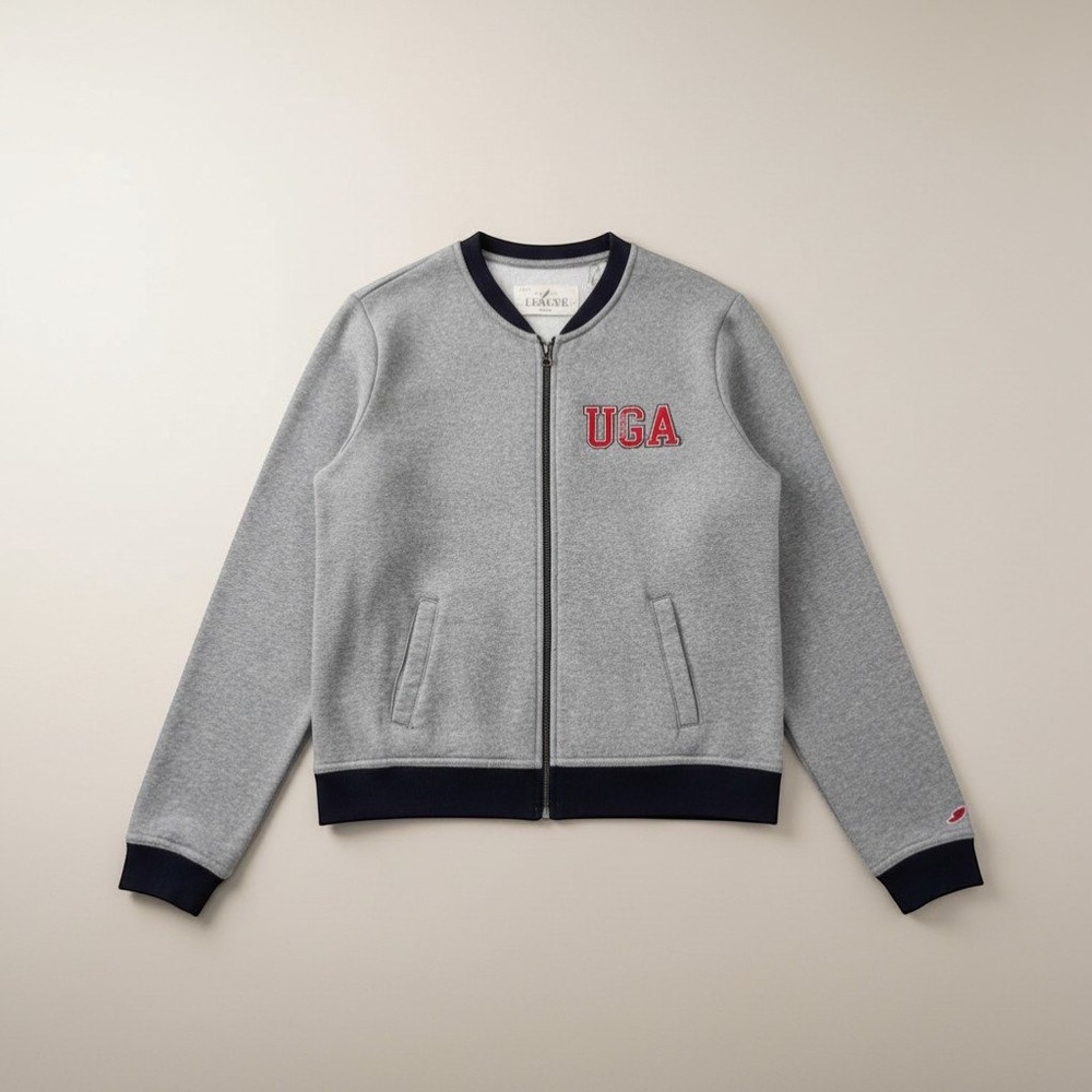 League Academy UGA Collegiate Cotton Blend Track Jacket M